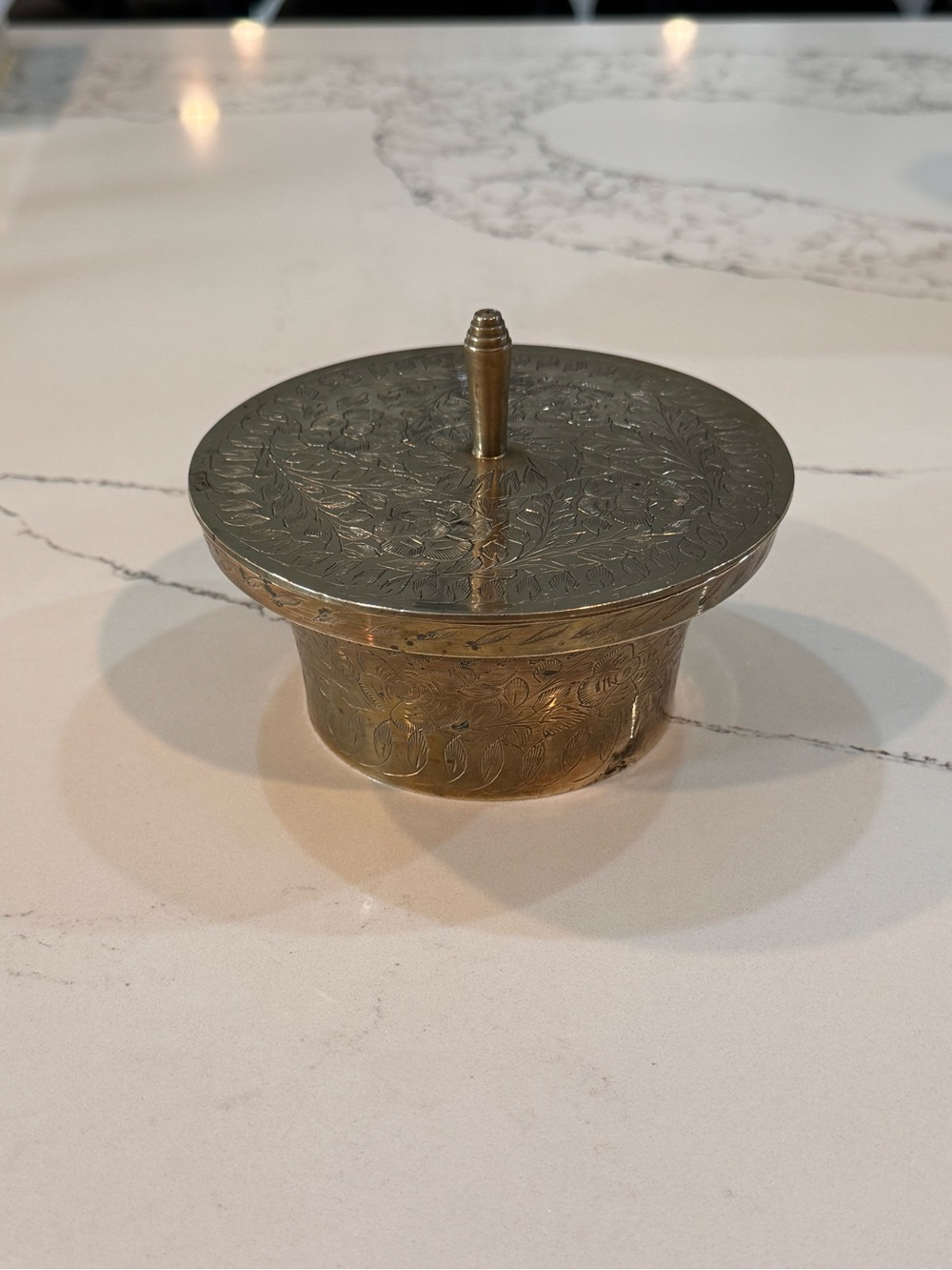 Brass Decorative Lidded Box - Brass Finish